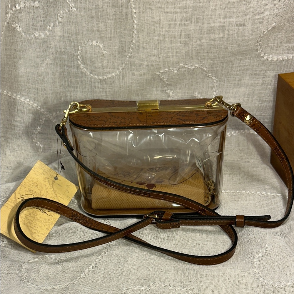 NWT Patricia Nash Anselma Riot rust camera bag purse leather w/ removable strap - Picture 2 of 15
